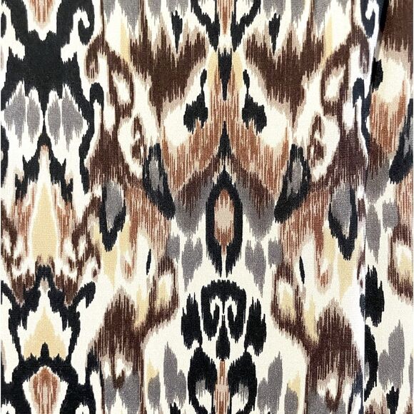 Connected Apparel Animal Print Sleeveless V-Neck Dress Brown Black Size 12 - Picture 3 of 6